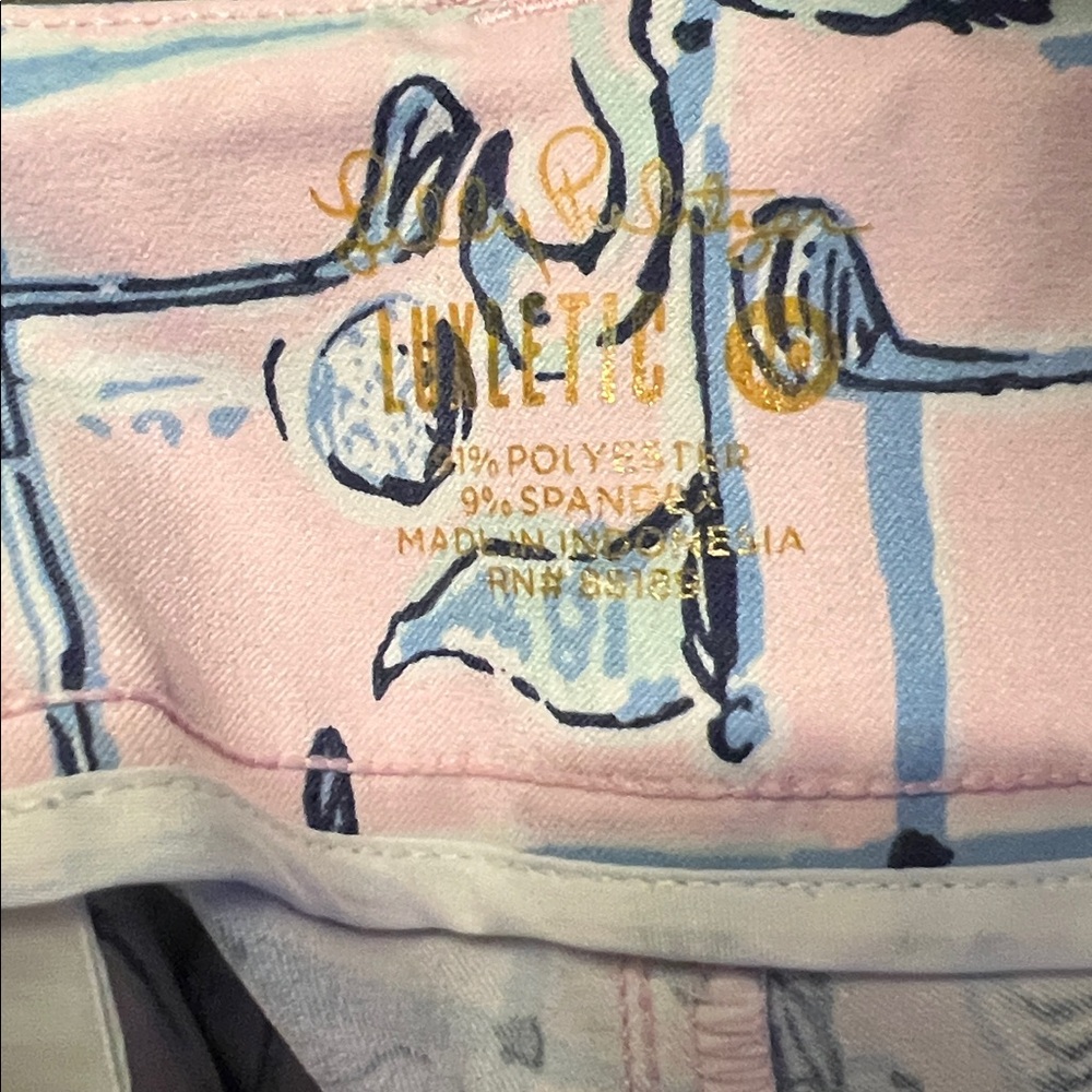 Lily Pulitzer Luxletic Talk Birdie to Me Pink Flamingo Women’s Golf Shorts 10 - Picture 8 of 10